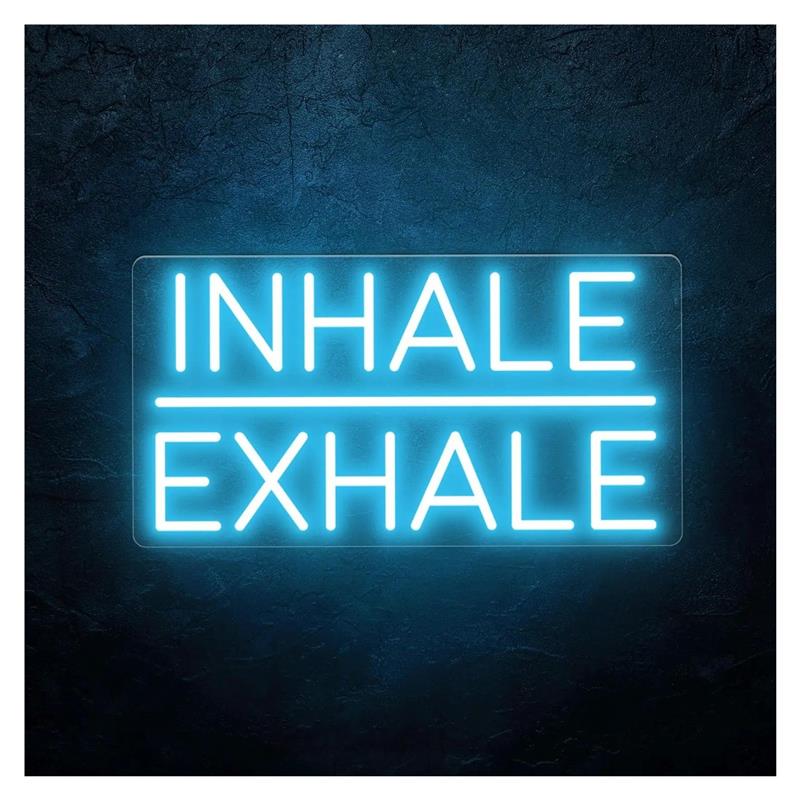Yoga Fitness Power Yoga - Insegna luminosa al neon Inhale Exhale,