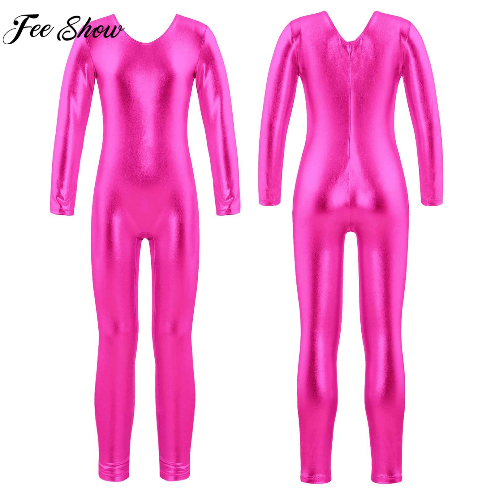 Yoga Fitness Jumpsuit - Ragazze manica lunga cerniera abbronzante panno